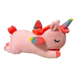 Sleeping Unicorn Pony Soft Plush Stuffed Animal 12.5 Inches Pink Toy